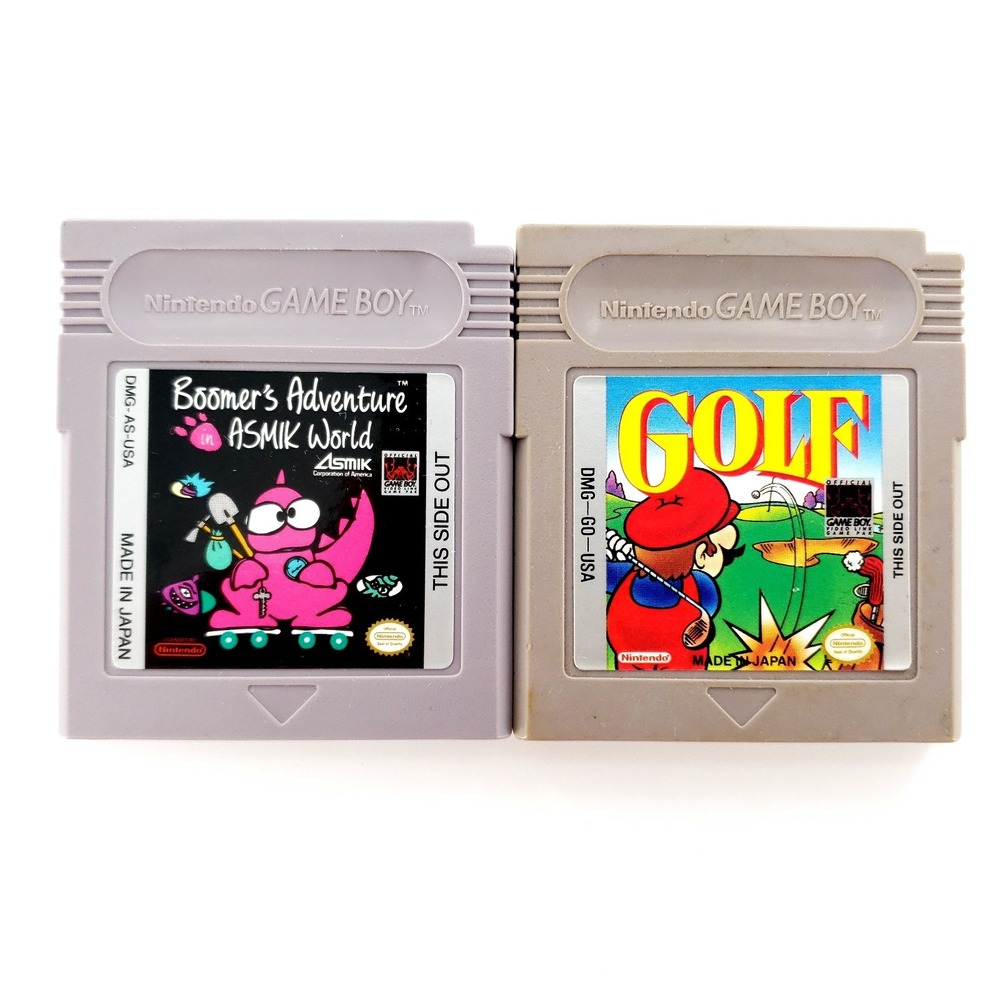 Boomer's Adventure in Asmik World & Golf Nintendo Game Boy Authentic Tested